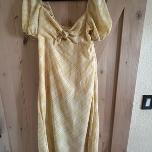 Petal & Pup Yellow Plaid Maxi Dress